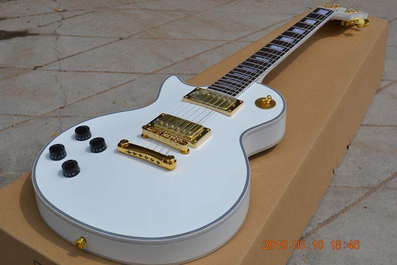 New White Left Handed Electric Guitar,Gold Hardware Mahogany Body 181 Malaysia