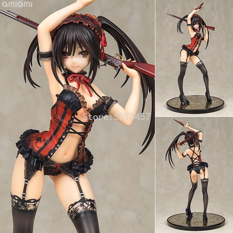 Date A Live Tokisaki Kurumi Nightmare Black Lingerie Ver Sexy PVC Figuren 25cm 