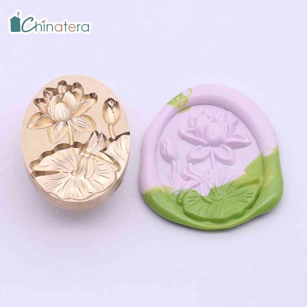 Chinatera Flower Pattern Special Shape Wax Seal Stamp Rose Tulips Lotus Vintage Antique Fire Paint Sealing Wax Stamp Replace Copper Head DIY Scrapbooking Wedding Invitation Envelope Decorative