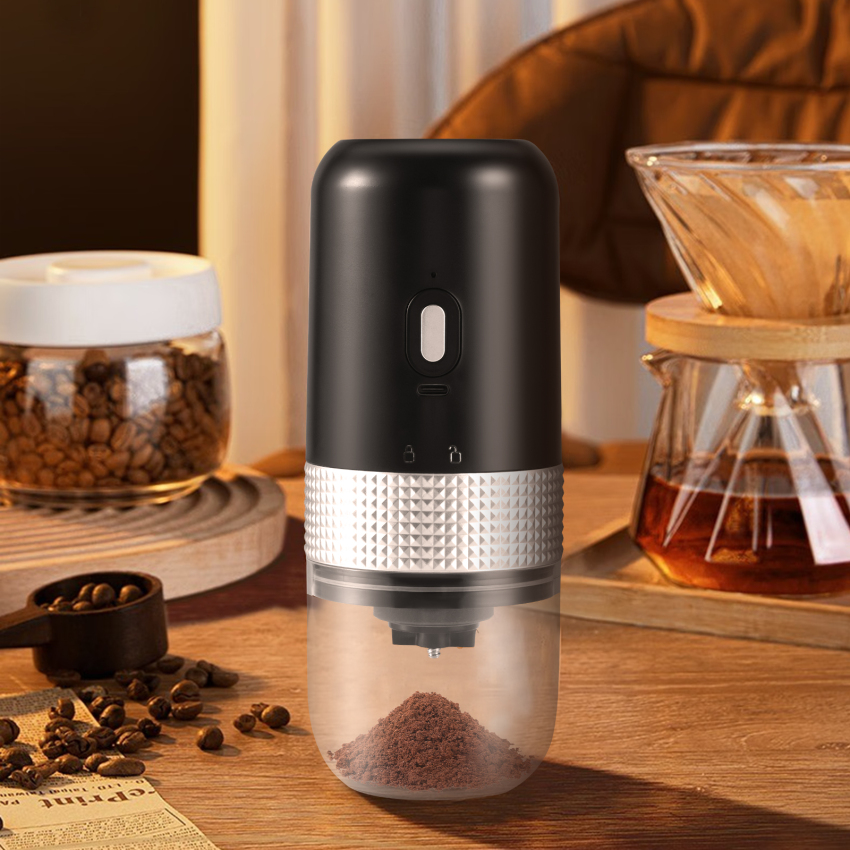 Electric Coffee Grinders with Ceramic Cone Grinder Coffee Bean Grinder Electric with Adjustable Coarseness, Portable Rechargeable Coffee Grinder 30g Capacity for Coffee Beans
