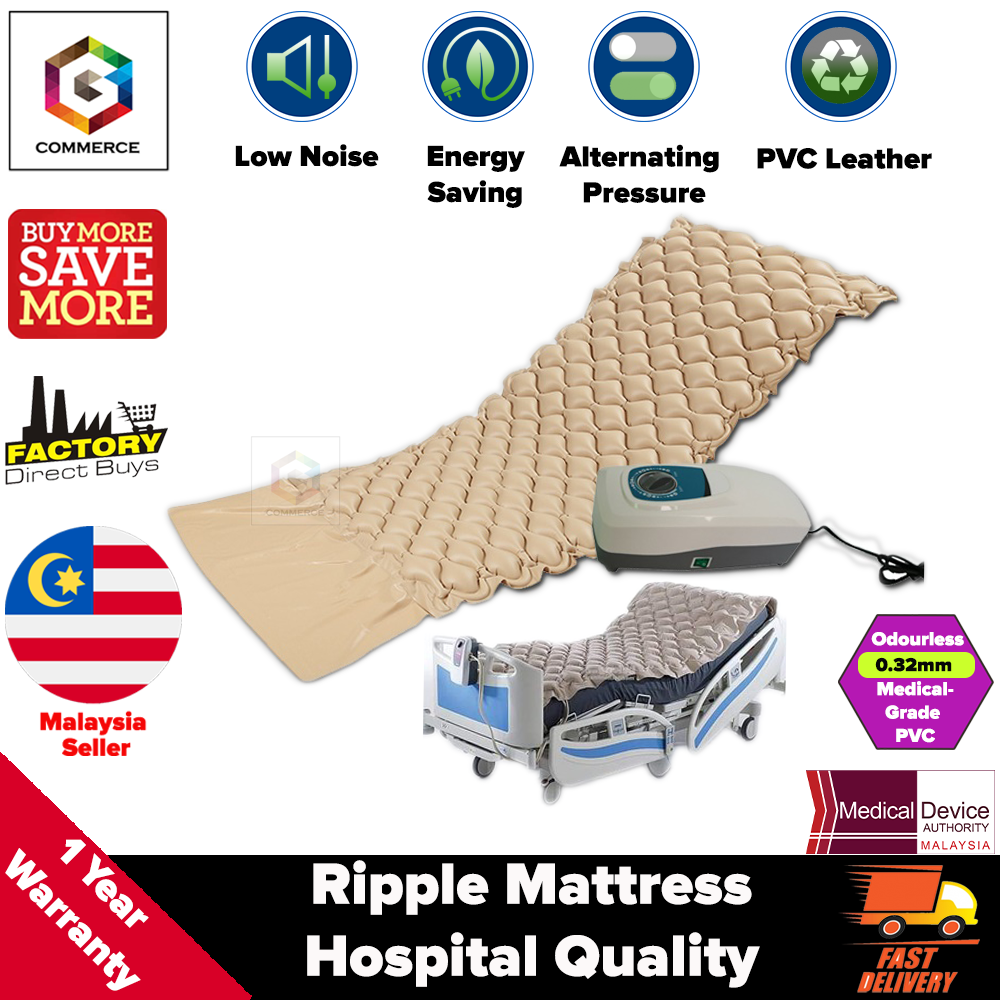 Ripple Mattress With Pump 1 Year Warranty Tilam Angin Single Hospital Pesakit Strok Air Bed For 6054