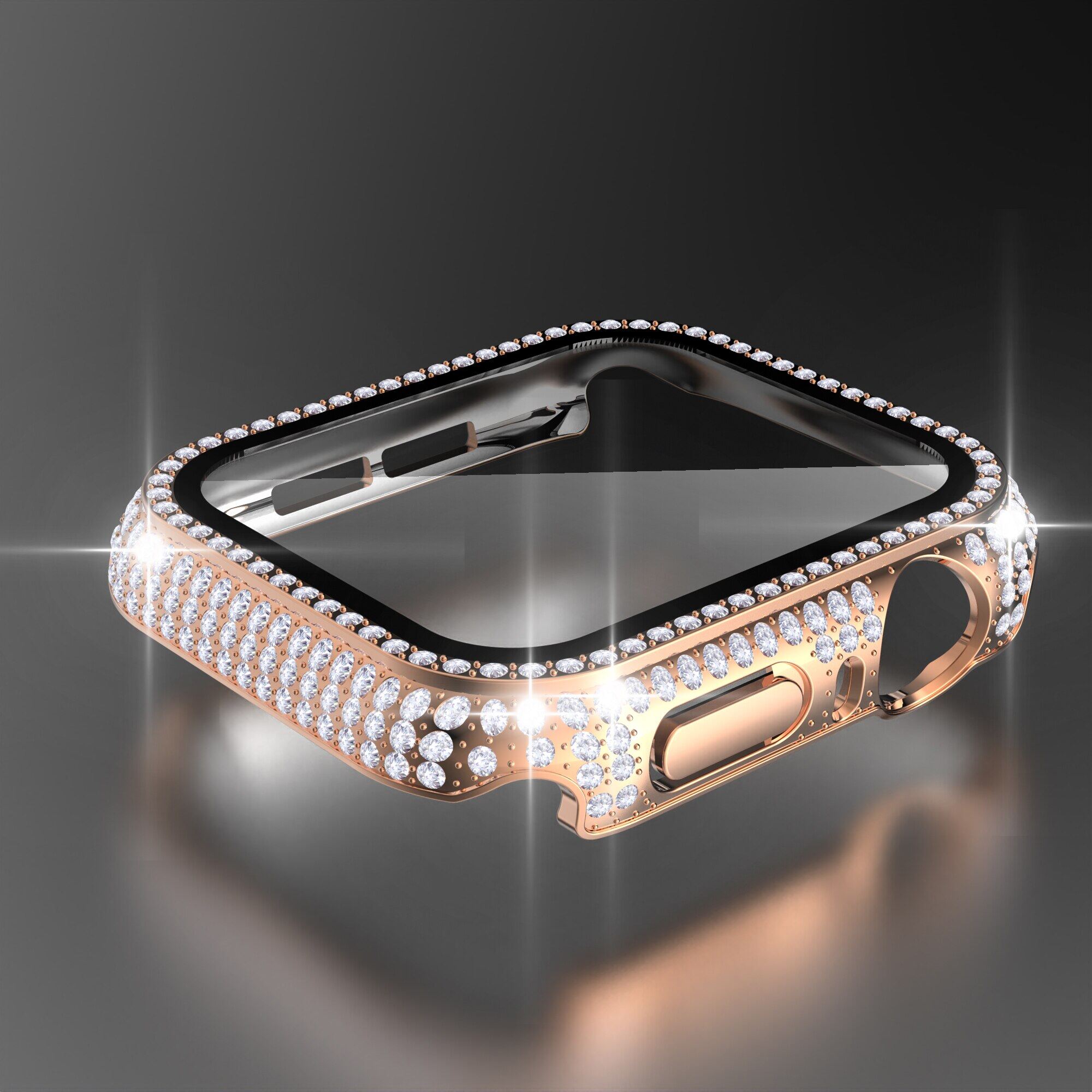 Diamond Watch Case For Apple Watch Case 41mm 45mm Accessories PC Screen Protector Bumper Protect Shell For Apple Watch Series 7 case