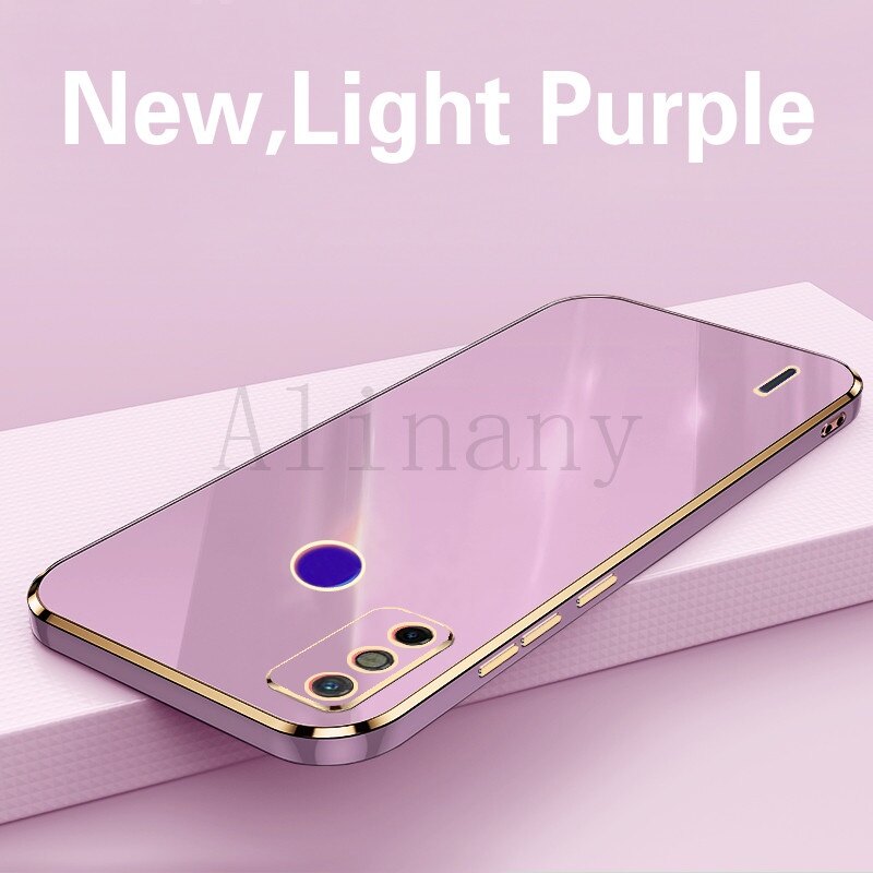 Tecno Spark 6 Go Case Shockproof Soft Silicone Electroplating Back Cover Case Tecno Spark6 Go Phone Casing