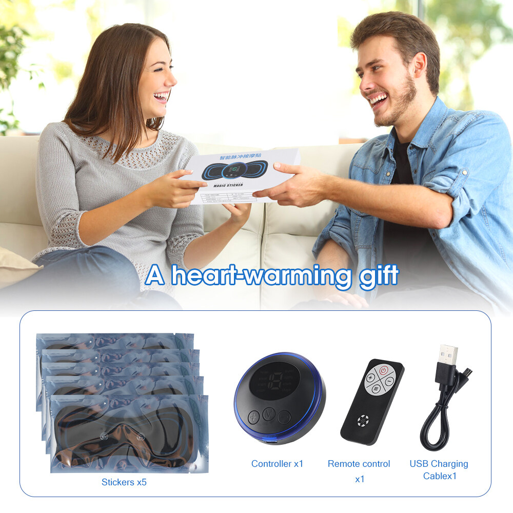 Miếng Dán Mát-xa Cổ EMS, Có Thể Sạc Lại USB Kích Thích Massager Đốt Sống Cổ Tử Cung Vật Lý Trị Liệu Cụ Miếng Gel Giảm Đau Cơ Bắp Cơ Thể Massager
