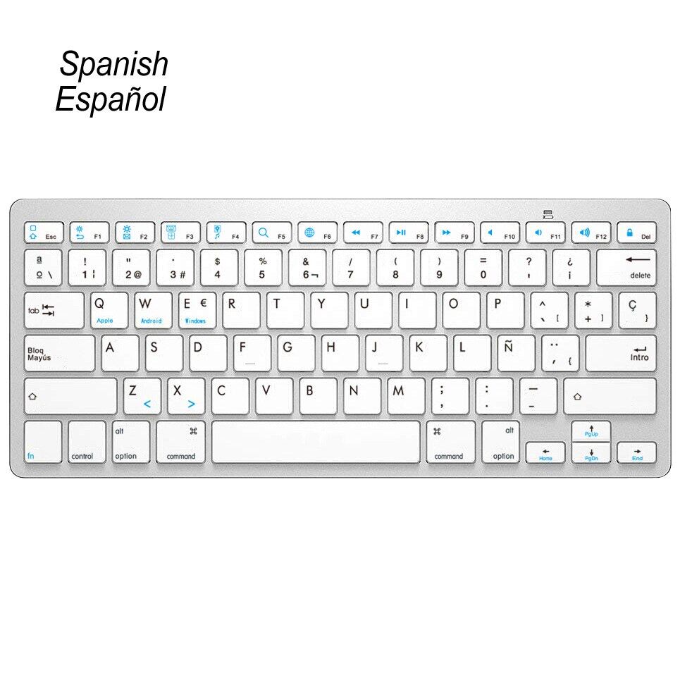 Spanish Teclado Bluetooth Keyboard Wireless Spanish Keyboard For Mac Ipad Ios Windows Smart TV