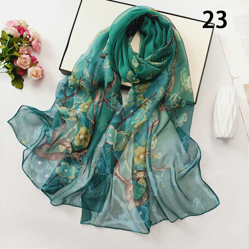 lof Women New Printing Scarves Silk Scarf Face Headscarf Floral Elegant Fashion Square Shawl