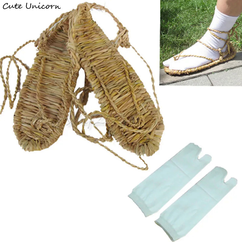 Bleach Cosplay Shoes Luffy Ichigo Straw Sandals Japanese Anime Slippers Socks Men's Costume Accessories