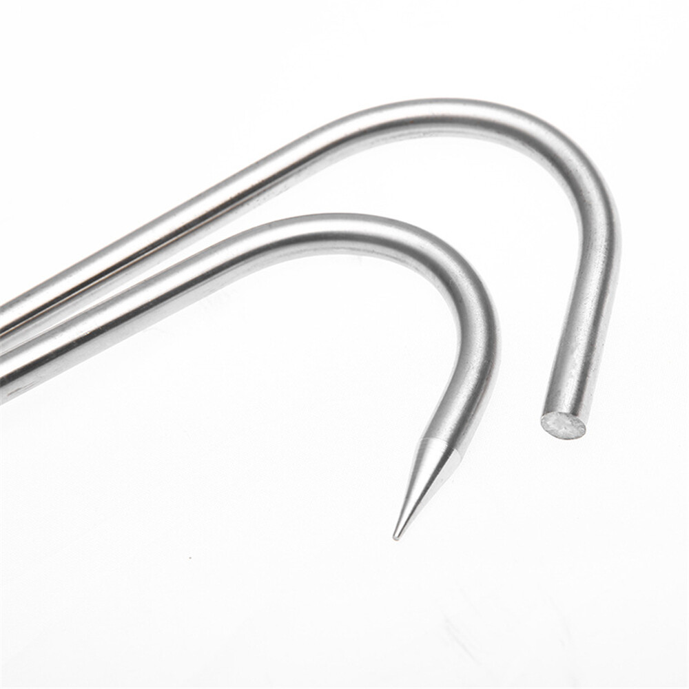 10 Pcs 5 Inches Meat Hooks, Stainless Steel Butcher Hooks for Meat Processing
