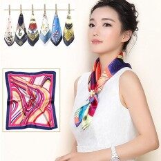 【Prettyset】 Khăn Lụa Chất Lượng Cao 50*50Cm Khăn Trùm Đầu Trang Trí Hình Vuông Nhỏ Mềm Cho Nữ, Khăn Quàng Cổ In Sọc Nhiều Màu