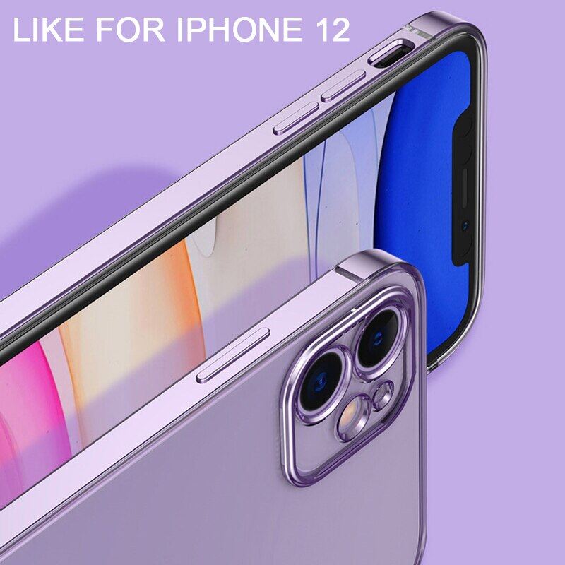 KEYSION Luxury Square frame Plating Case For iPhone 11 Pro Max Soft Slim Clear Camere Protection Phone Cover for iPhone SE 2020 X XS Max