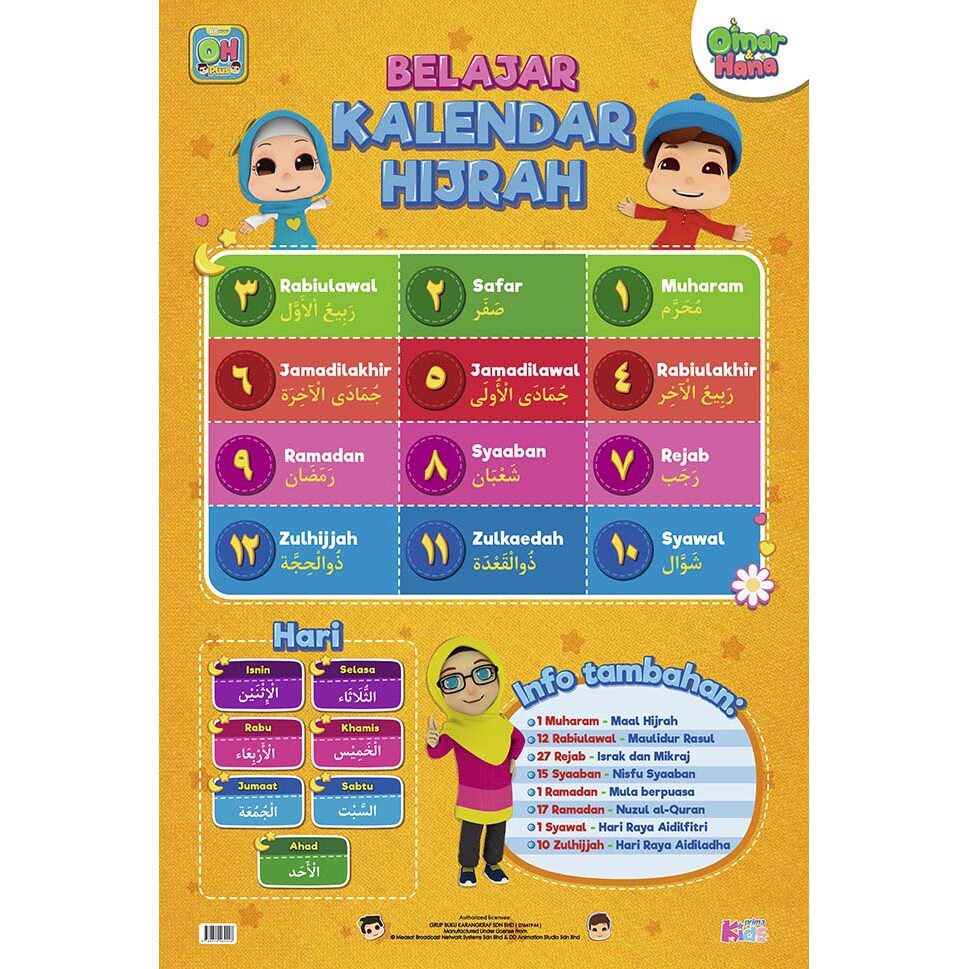 KIDS PRIMA POSTER Pembelajaran OMAR & HANA: Belajar Huruf Jawi / Nombor ...