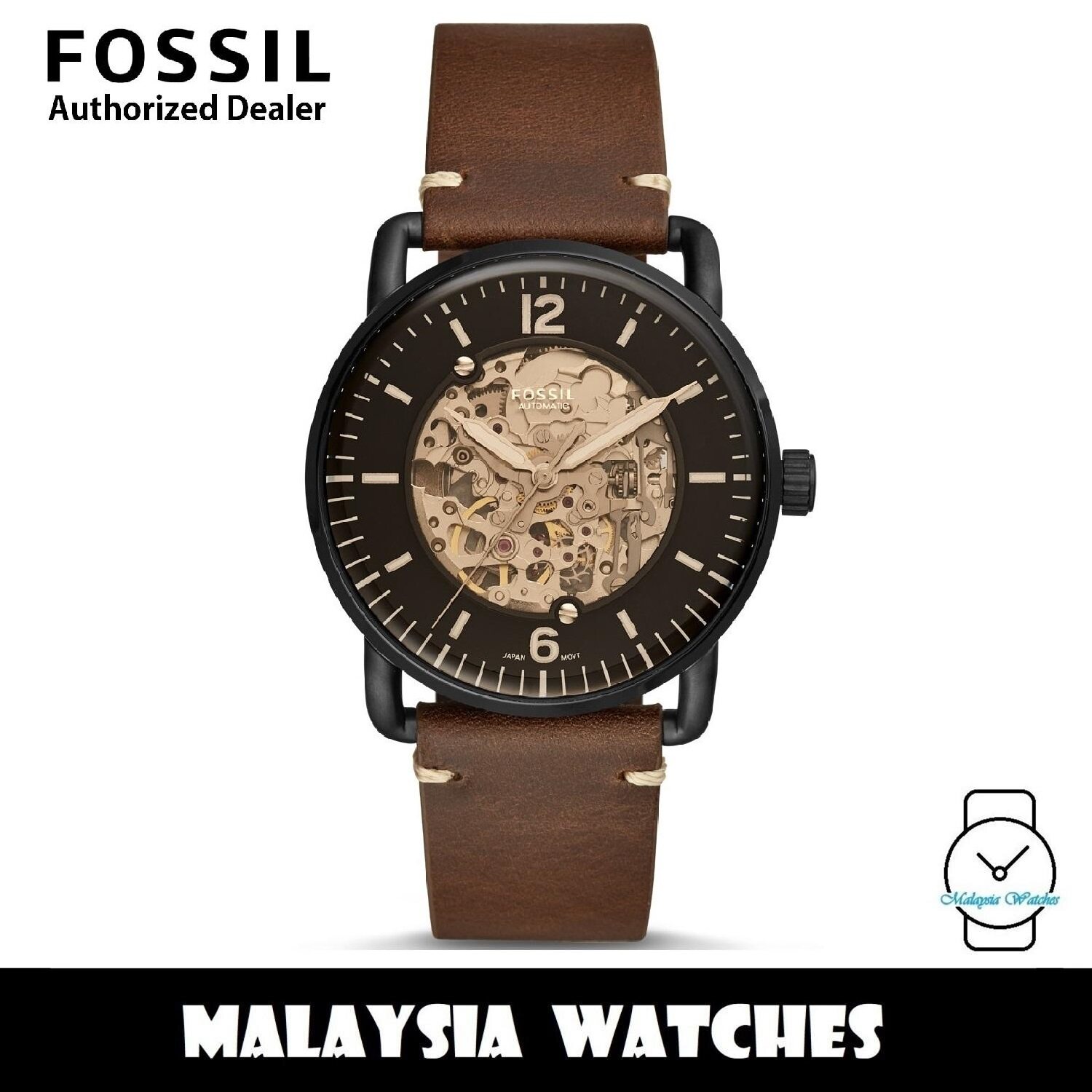 OFFICIAL WARRANTY Fossil Men s ME3158 Commuter Automatic Brown Leather Watch Lazada