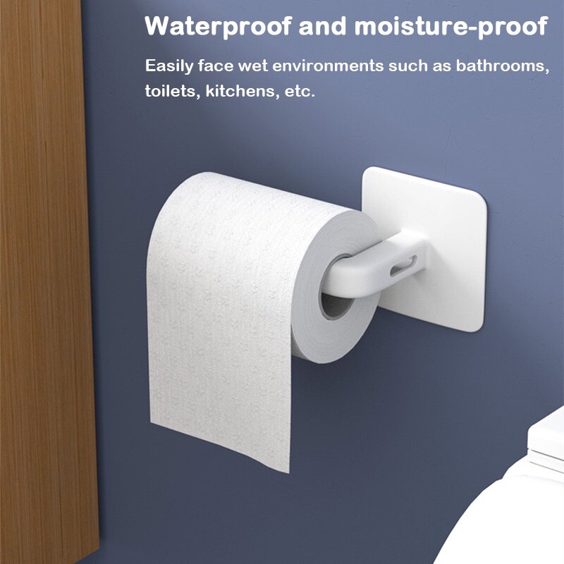 L-type Non-perforated Self-adhesive Hook Hanger Towel Roll Paper Cup Holder Multi-function Wall-mounted Kitchen Door Creative Hook