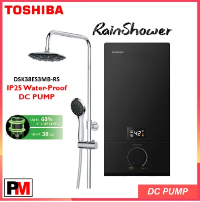 Toshiba DSK38ES3MB-RS Instant Water Heater With Pump + Rain Shower