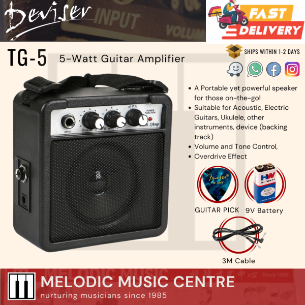 Deviser Mini 5 Watt 5W Guitar Amplifier TG-5 Amplifier Speaker Travel Size with strap and battery Malaysia