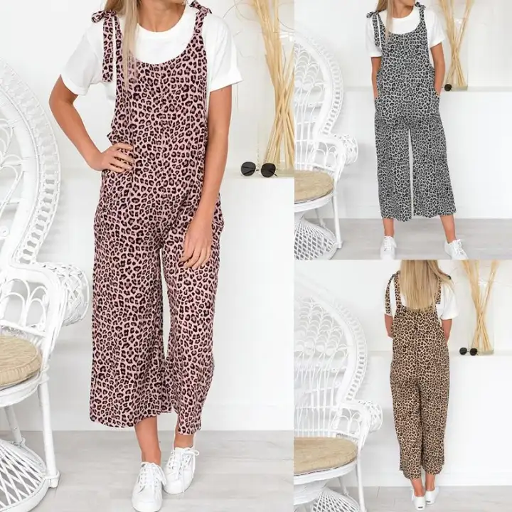 leopard dungaree