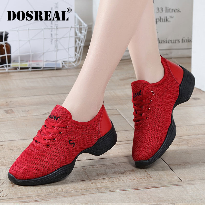 DOSREAL Dance Shoes For Women Breathable Sports Soft Sole Breath women Practice Shoes Modern Jazz Dancing Shoes Sneakers Black Women Shoes