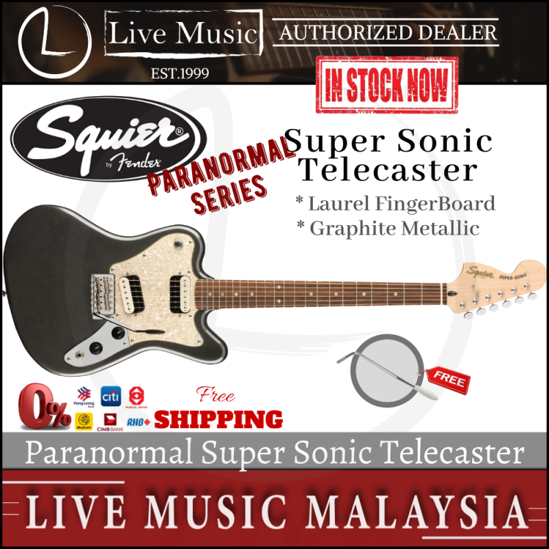 Squier Paranormal Series Super Sonic Telecaster Electric Guitar - Graphite Metallic Malaysia
