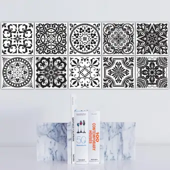 Fityle 20pcs Bohemia Style Retro Kitchen Bathroom Tiles Wall