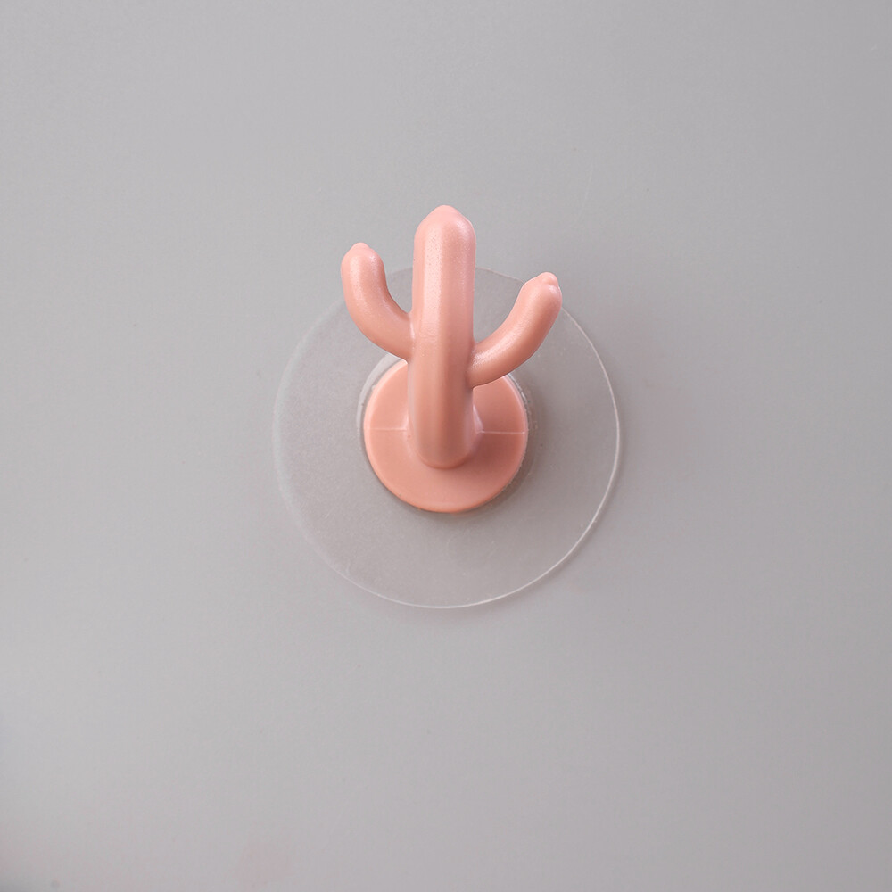 1/5pcs Creative Cactus Shape Wall Mounted Hook Portable Self Adhesive Towel Hanger Bathroom Kitchen Organizer Hook