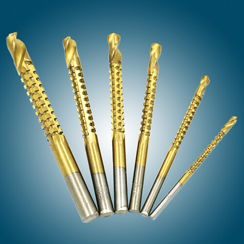 6 Pcs HSS High Speed Steel Titanium Coated Drill Bits Set 3-8mm Hex Shank