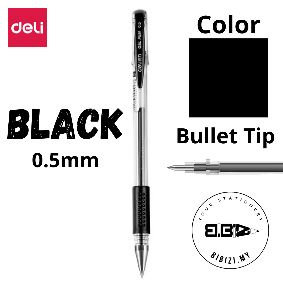 Deli Gel Pen 3 Colors Bullet Tip Pens Gel Pens Black Red Blue Dark Blue ...