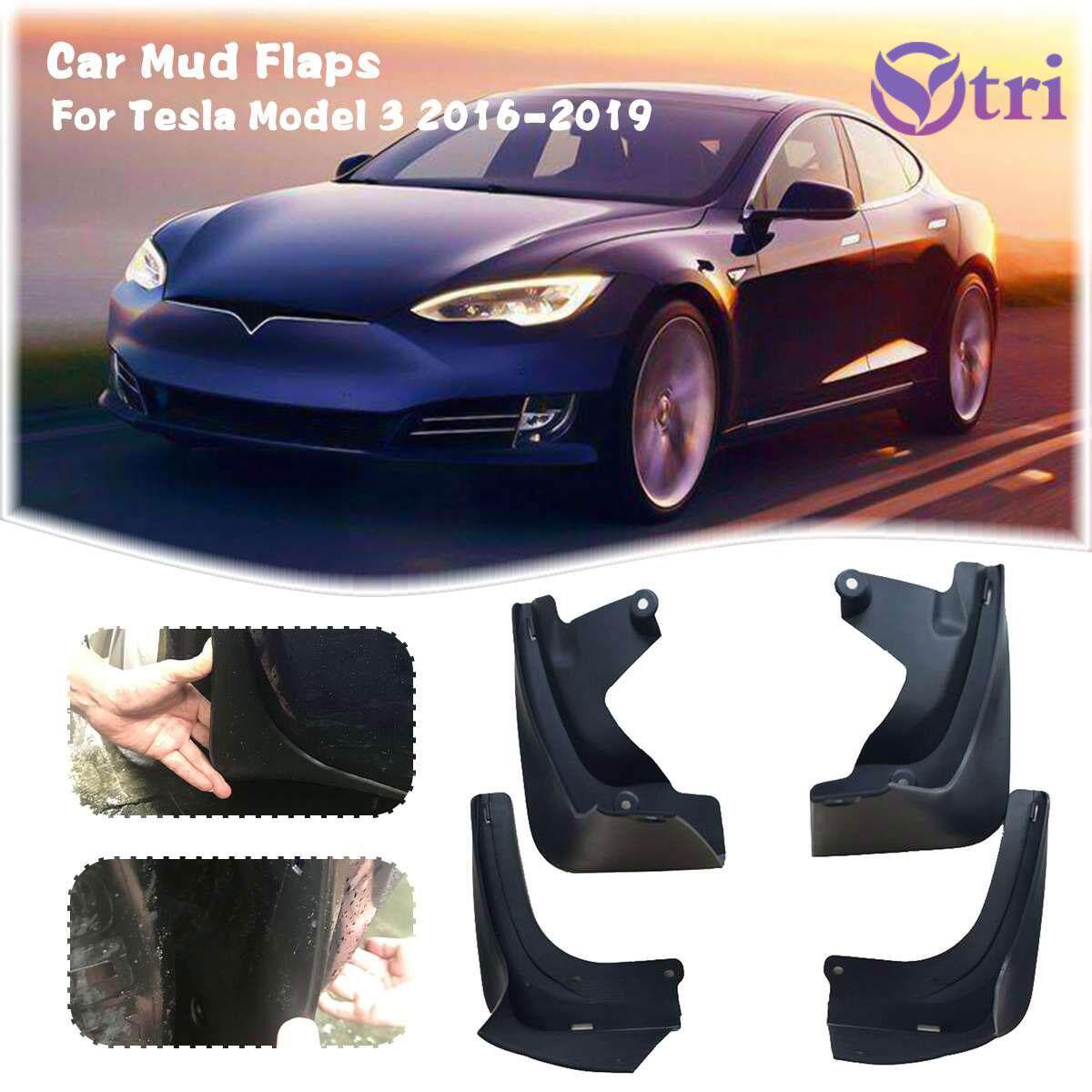 Mud Flaps Splash Guards for Tesla Model 3 Fender Flares Front and Rear Protect with Fixing Screw Set of 4