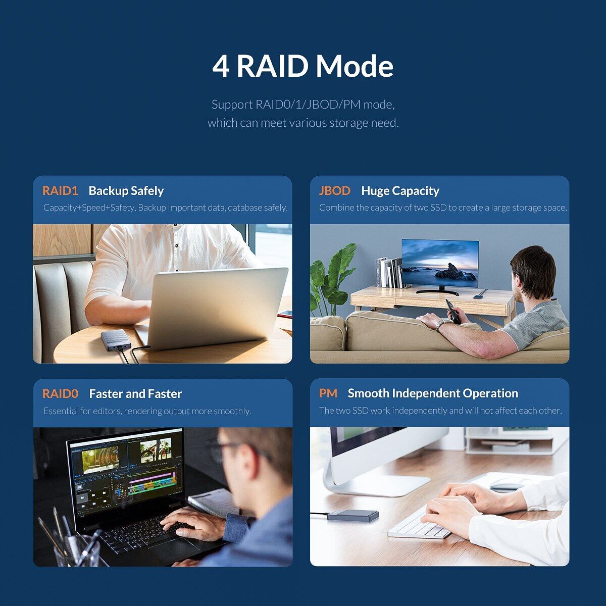 ORICO LSDT RAID Dual Bay M2 SSD Case Support M.2 NGFF SATA SSD Disk For B Key & B+M Key SSD Support PM/RAID 0/RAID 1/JBOD Mode