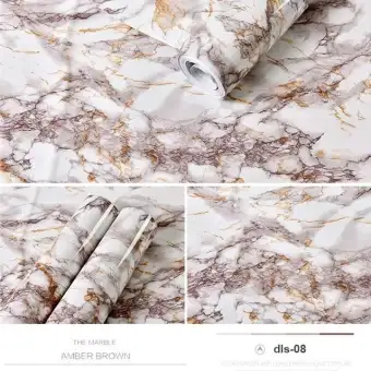 Pvc Self Adhesive Wallpaper Marble Stickers Waterproof Heat