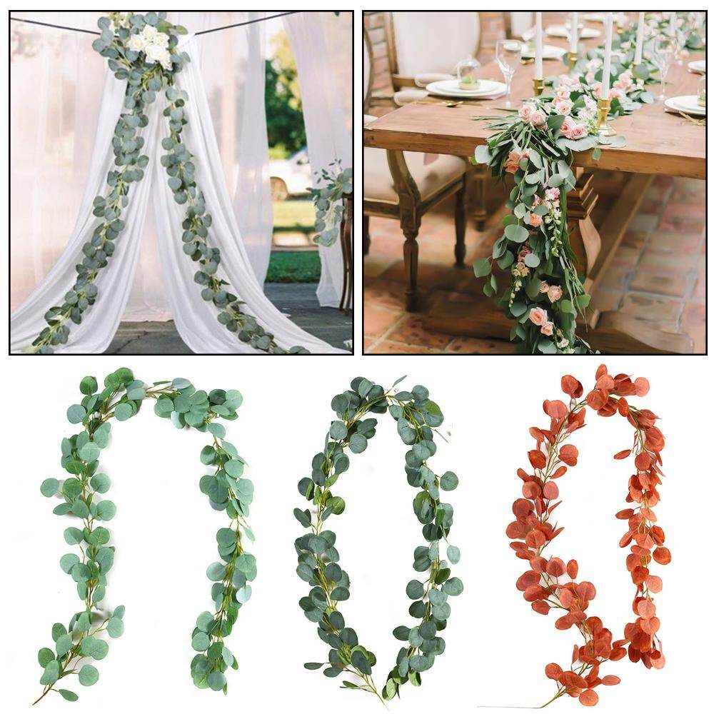 1M/2M DIY Garland Home Decor Wedding Foliage Wreath Artificial Leaves Rattan Eucalyptus Vine