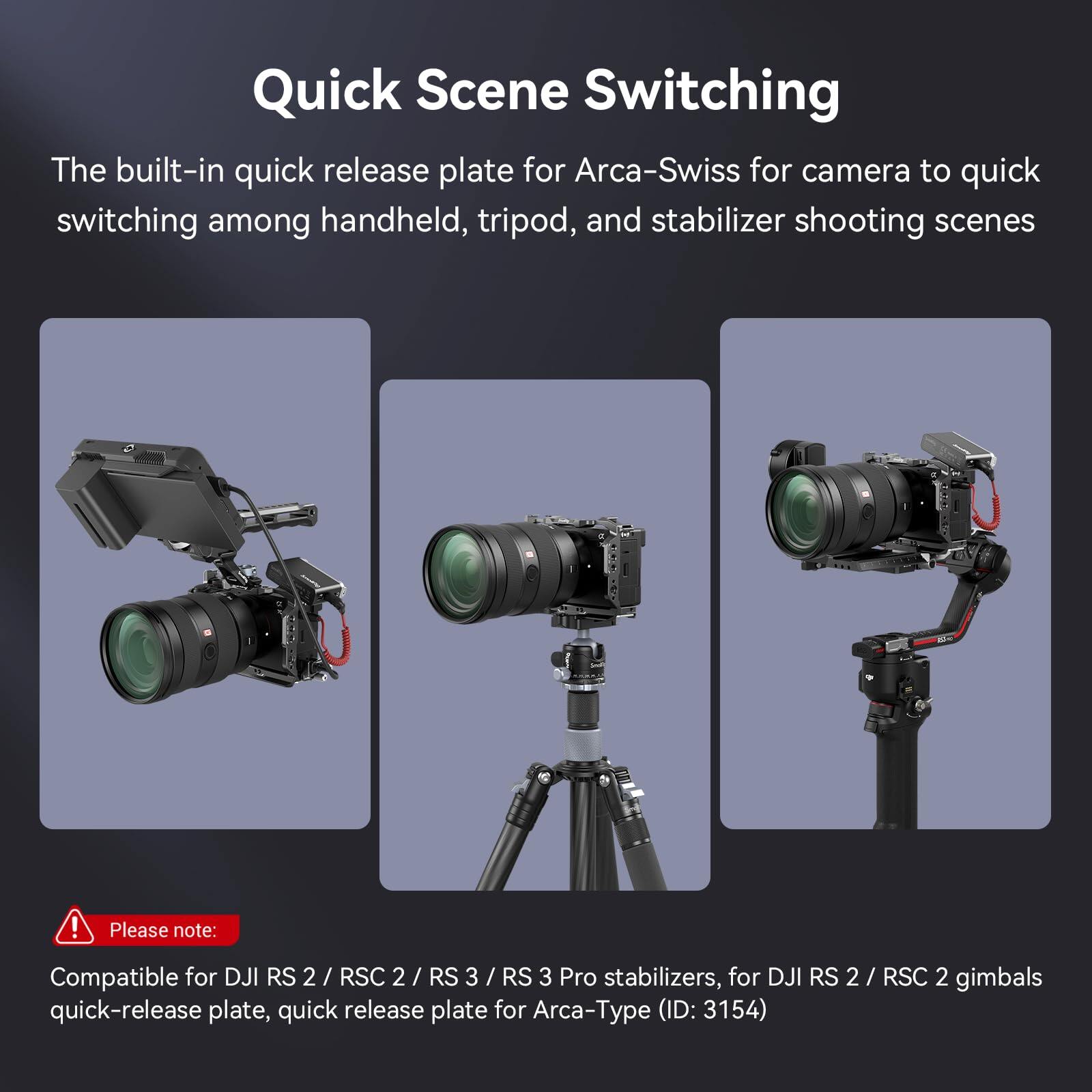 SmallRig Bộ khung A7C II có kẹp cáp HDMI, tấm đáy tháo lắp nhanh Arca Swiss cho Sony A7C II / A7CR 4422