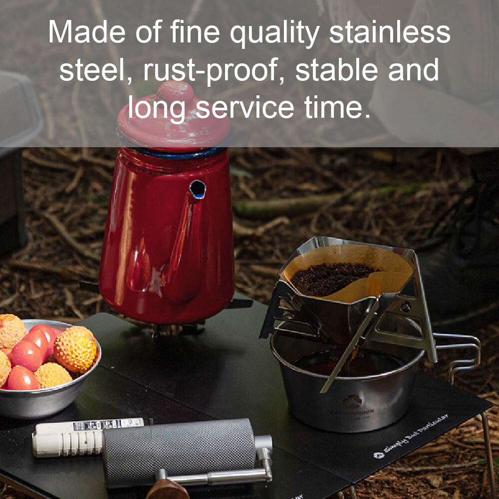 Stainless Steel Coffee Filter Rack Folding Portable Reusable Coffee Dripper Coffee Filter Bracket Outdoor Coffee Drinking Accessory