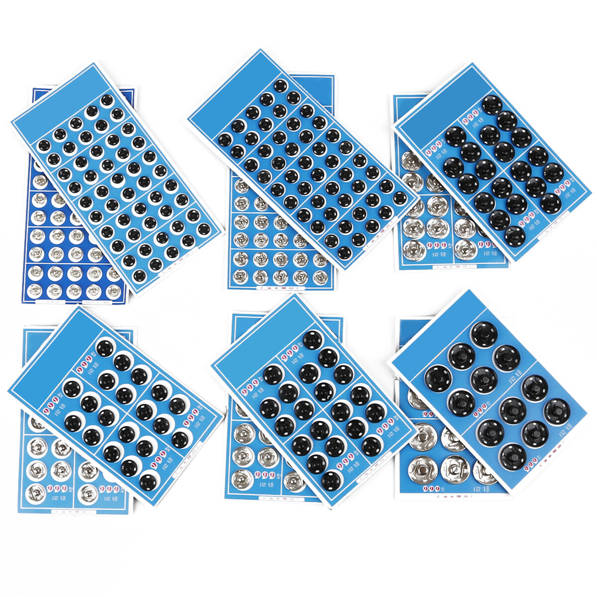Nút Bấm, Nút Nhấn Chốt Kim Loại Màu Bạc Đen Khuy Sắt Mạ Khuy Tròn 8/10/12Mm Phụ Kiện May