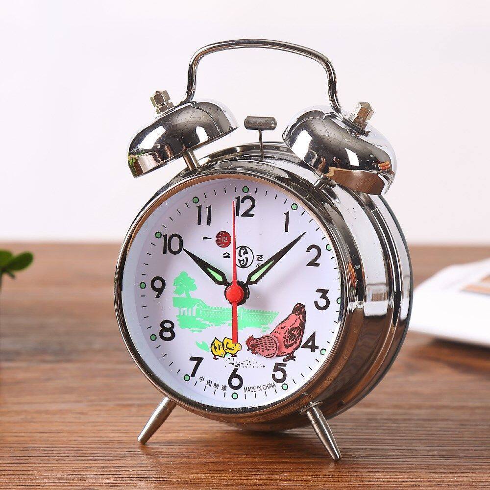 Đồng Hồ Báo Thức Đồng Hồ Cổ Điển Lên Dây Cót Cơ Khí Nhạc Chuông Ngoại Cỡ Đồng Hồ Đầu Giường Học Sinh Đồng Hồ Chuông Kim Loại