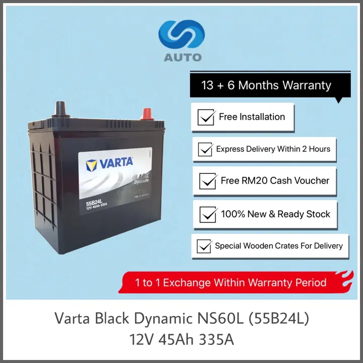 Varta Ns60l 55b24l Car Battery Maintenance Free For Toyotavios Altis Nissan Livina Latio Almera Hondacivic Hr V Cr V Accord Protonwaja 13 6 Months Warranty Century Yuasa Amaron 4s Profesional Extreme Yokohama Yamasaki Motolite Camel
