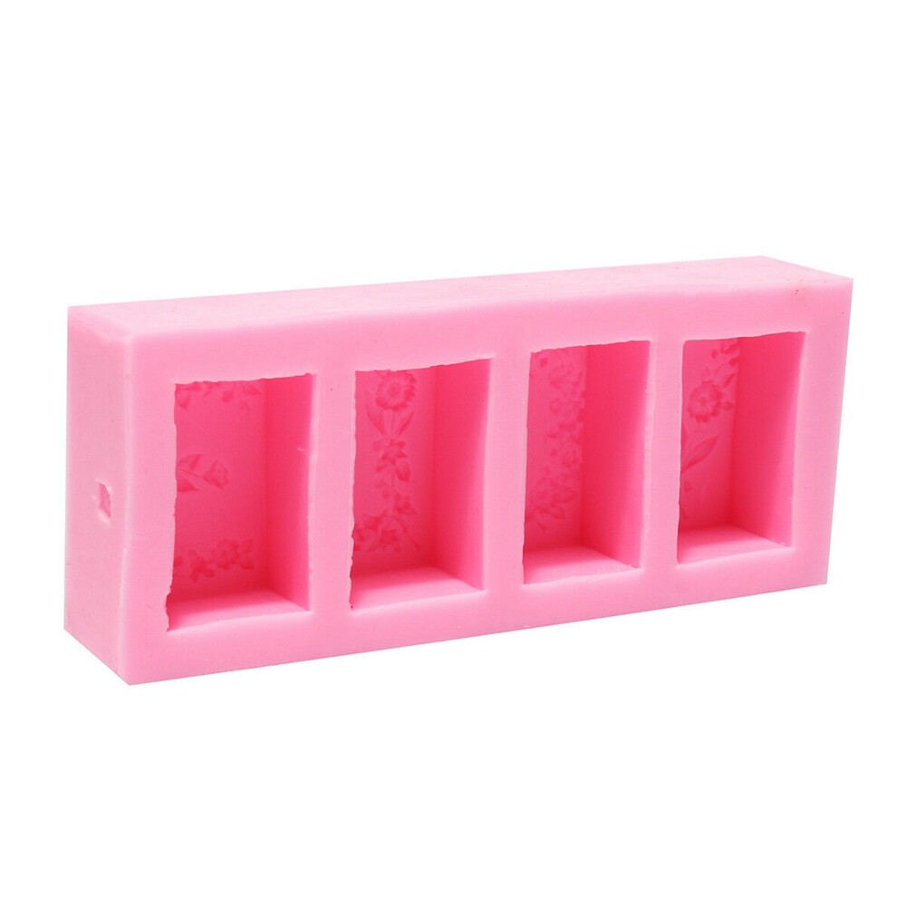 BOKALI 1 Khuôn Silicon Mềm Dẻo Hình Hoa Hình Chữ Nhật Tự Làm Mới, Khuôn Bánh Xà Phòng Nến 3D