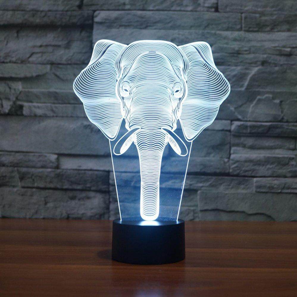 G-PADDY Hình Con Voi Cảm Ứng Đèn 7 Màu Đèn Đổi 3D Đèn Ngủ LED