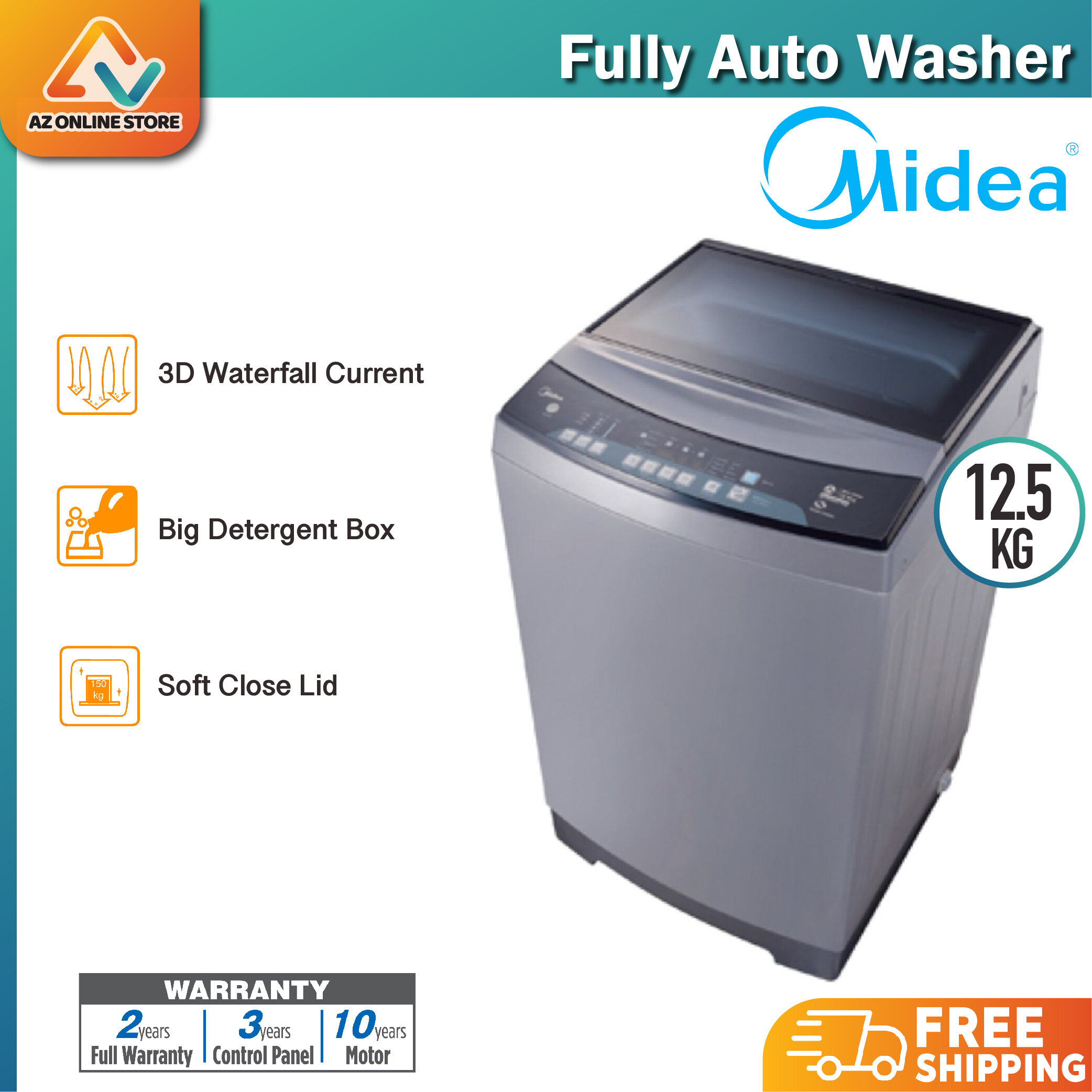 midea washing machine 12.5 kg