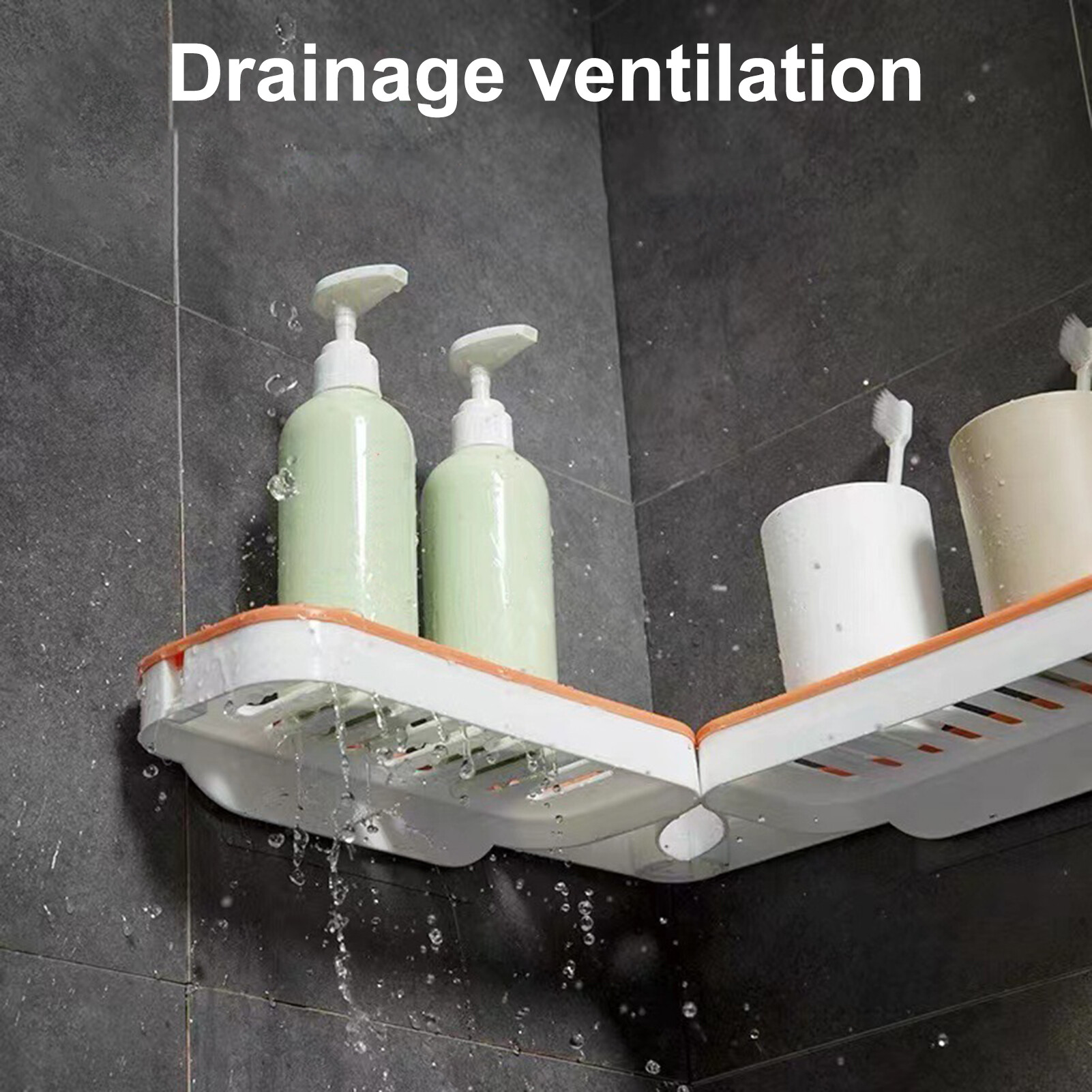 Rotating Storage Shelf Wall Mount Corner Shelf Space-saving Rotatable Corner Shelf for Bathroom Storage No Drilling Needed Organize Shower Essentials with This Hollow Drain Rack Ideal
