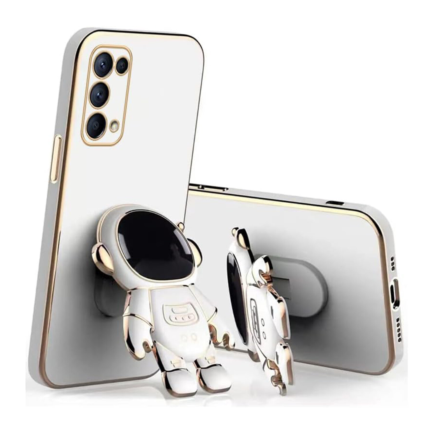Tương Thích Với Galaxy Lưu Ý 20 Siêu Trường Hợp Dễ Thương Mạ 3D Phi Hành Gia Hidden Chân Đế Chủ Trường Hợp Ốp viền mềm bằng nhựa TPU Mạ Điện Chống Sốc Bảo Vệ Bìa Ốp điện thoại cho Samsung Galaxy Lưu Ý 20