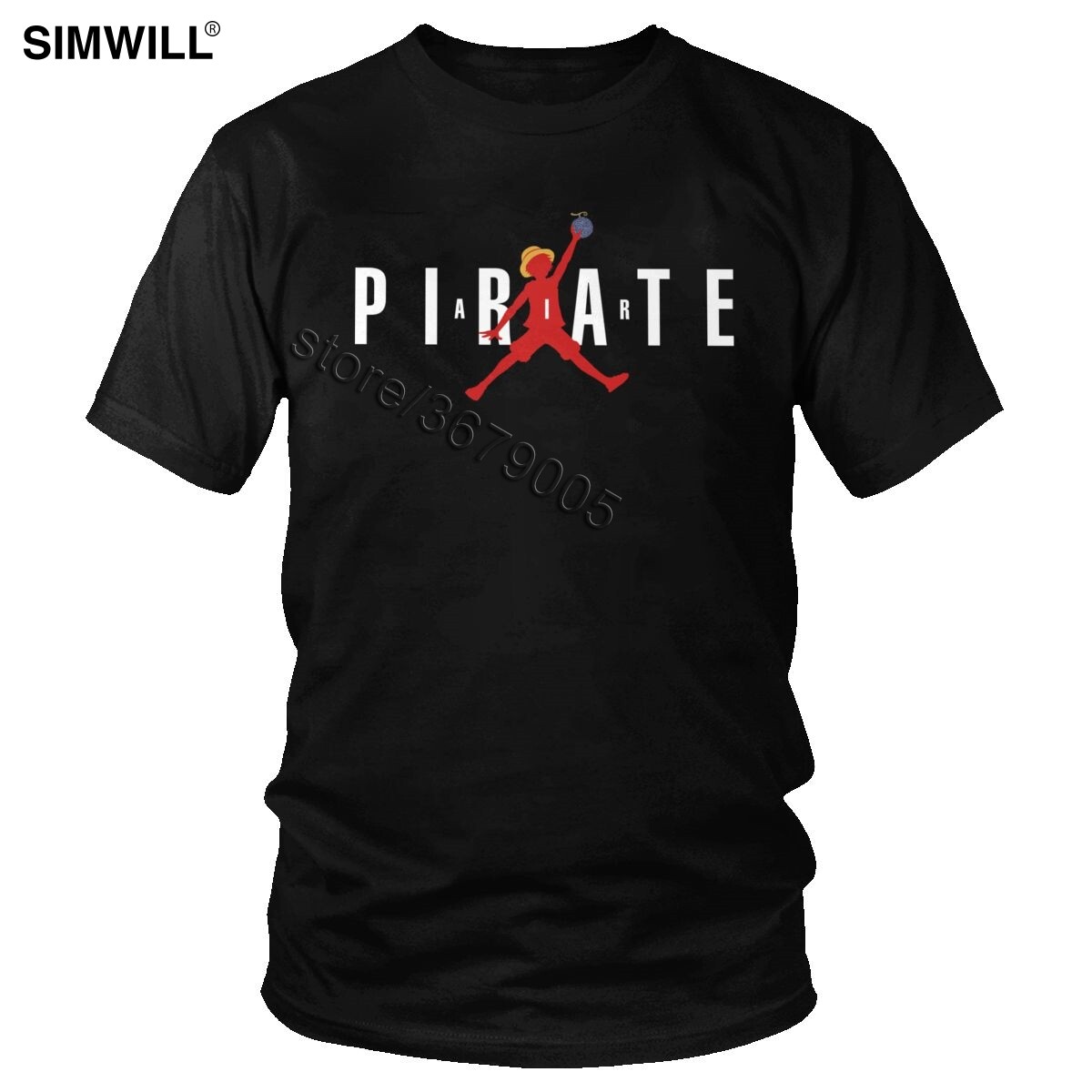 Men's Large T-shirt Air One Piece T Shirts Men Short Sleeved Cotton Pirate T-Shirt Streetwear Monkey D Luffy Tee Anime Leisure Tshirt