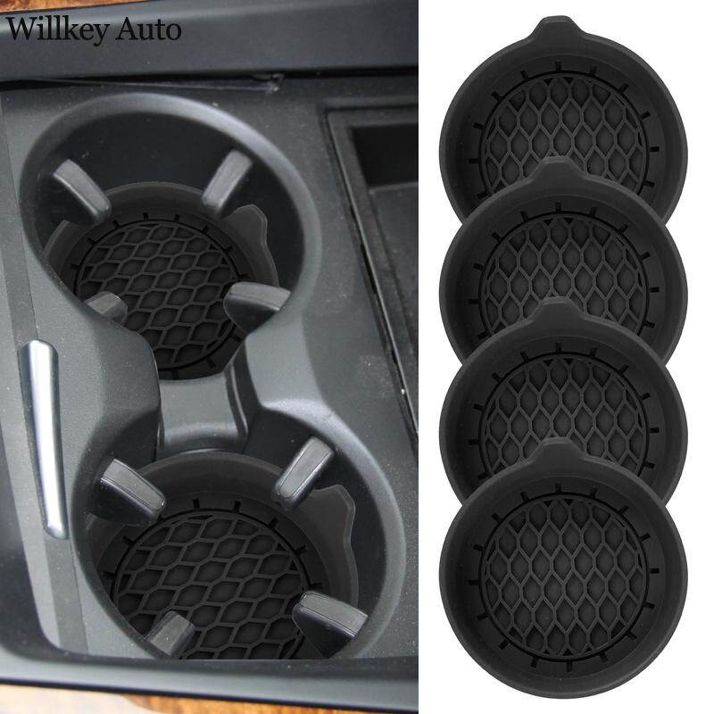 4 Pcs Car Cup Holder Silicone Insert Car Cup Placemat Non-Slip Heat Resistance Car Cup Protective Pad