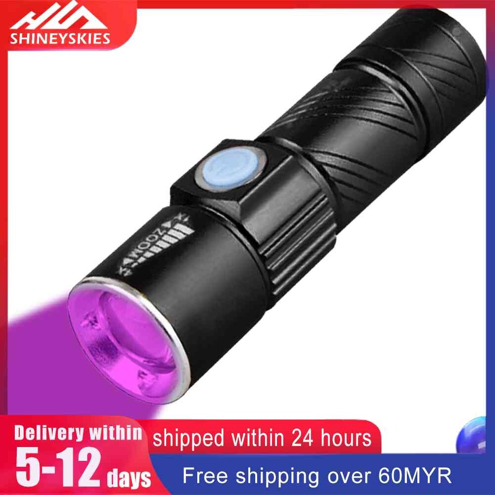 365nm กันน้ำไฟฉาย LED เครื่องตรวจจับคราบปัสสาวะอัลตราไวโอเลต UV Light
