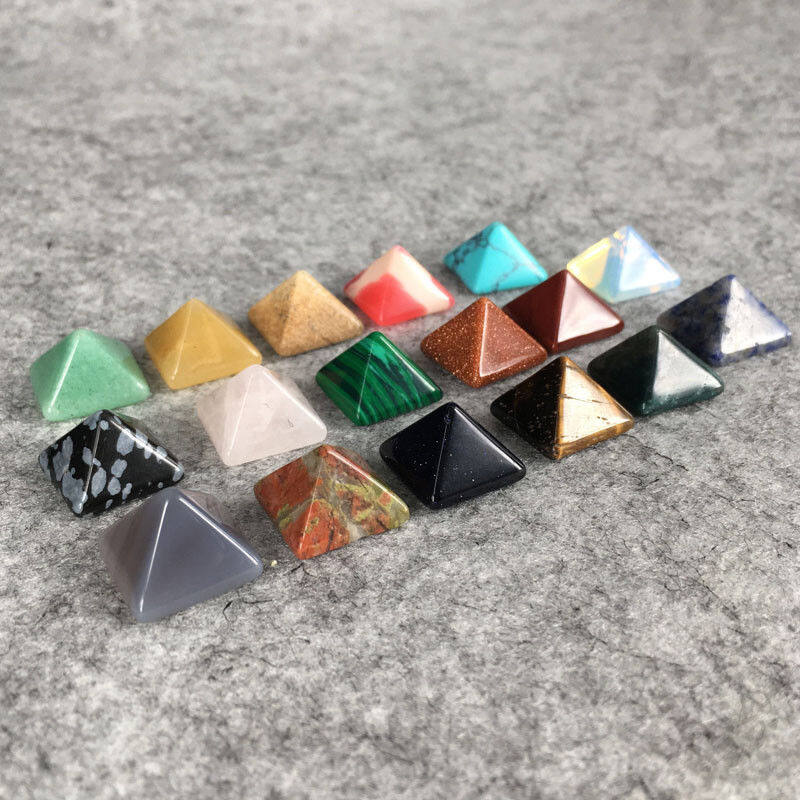 7 Pcs/set Chakra Pyramid Stone Set Crystal Healing Chakra Set Or Jewelry Making Multicolor Random Colors