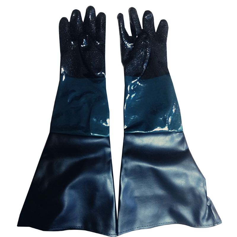 Rubber Sandblaster Sand Blast Sandblasting Gloves For Sandblast Cabinets Safety Glove
