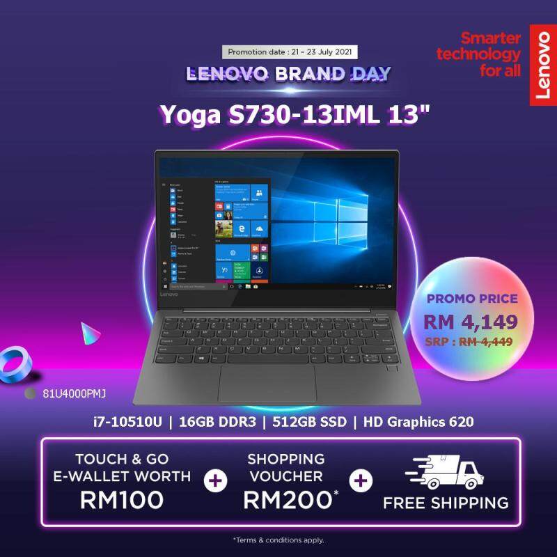 LENOVO YOGA S730-13IML 13 | Intel Core I7-10510U| 16GB DDR3 | 512GB SSD | Intel UHD Graphics | W10H| 2YR WRTY | IRON GREY|81U4000PMJ Malaysia