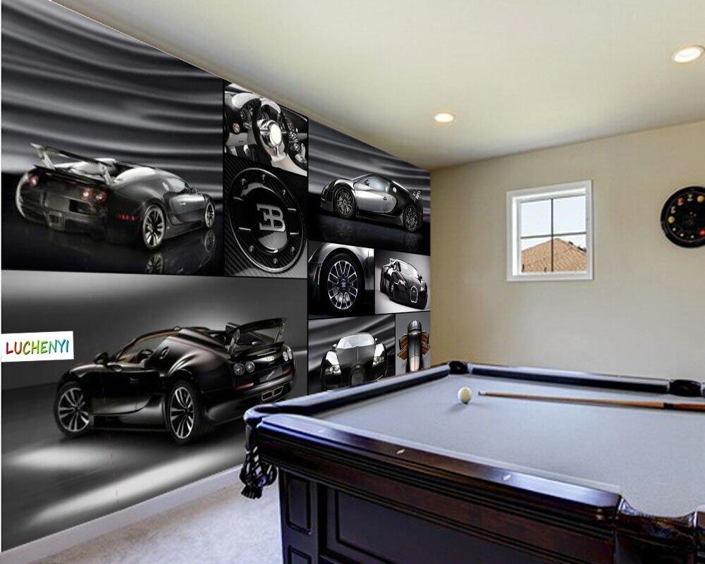 Custom car bar background theme room sports car 3d wallpaper mural