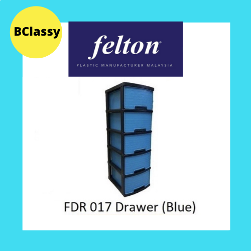 Felton Drawer 5 Tier Plastic Organizer Storage Drawer Almari 5 Tingkat Baju