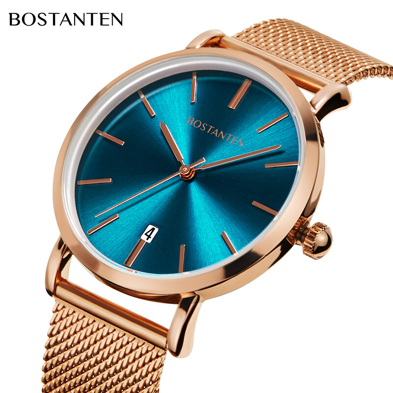 BOSTANTEN Light Luxury Fashion Compact Lady Elegant Noble Quartz