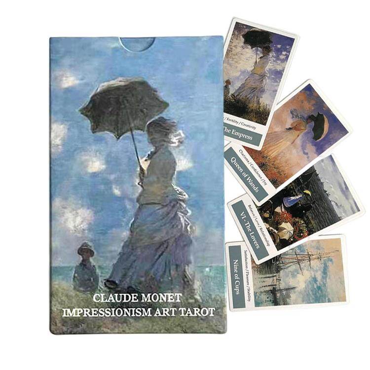 Impressionism Art Tarot Card Claude Monet Tarot 12x7cm Game Party Board Game Card Deck Fortune-telling Oracle Card Kids Gift gaudily